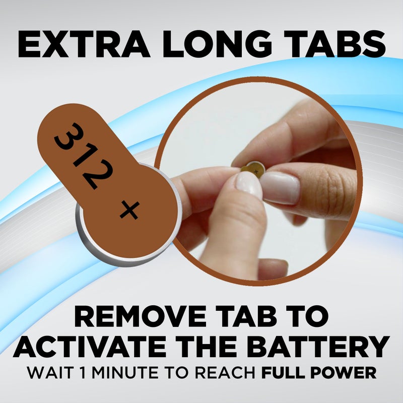 Powermax Size 312 Hearing Aid Batteries, 180 Count Long-Lasting Battery Pack, Brown Long Tab for Easy Change - Image 4